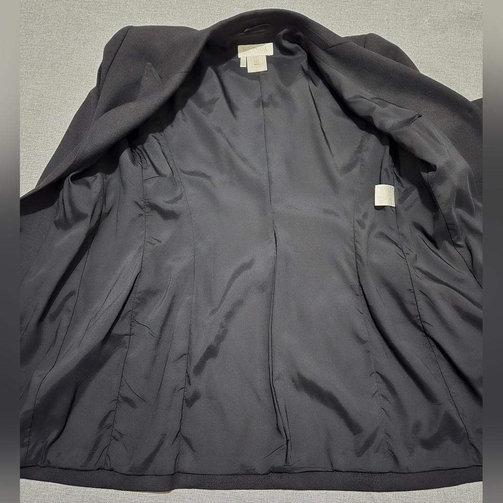 Escada Margaretha Ley Charcoal Grey Wool Blend Blazer Jacket Gold Buttons Sz 38 - Picture 10 of 16
